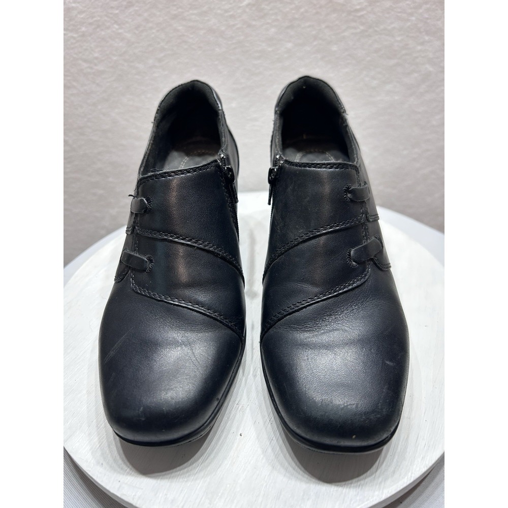Clarks Bendables Women's Size 8M Black Leather Zip Booties EUC - Picture 8 of 13
